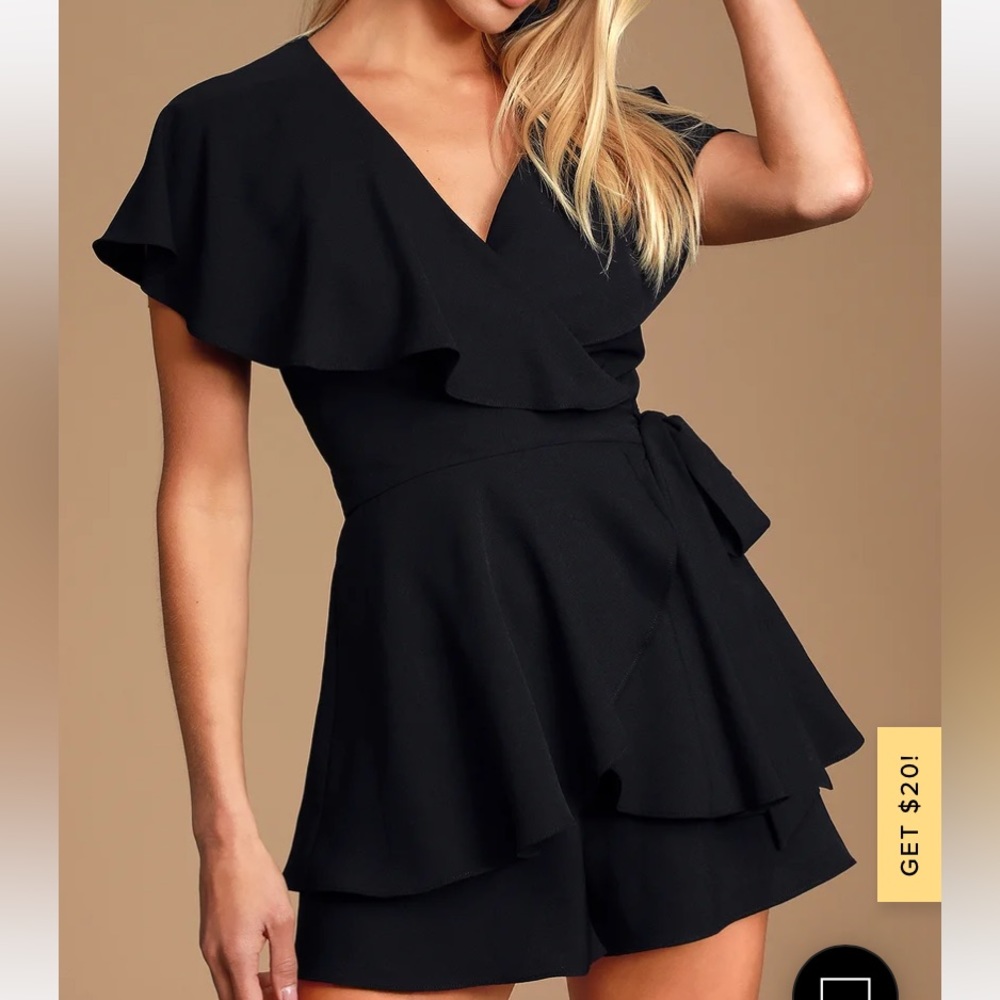 Lulu’s ruffled blackness skort romper